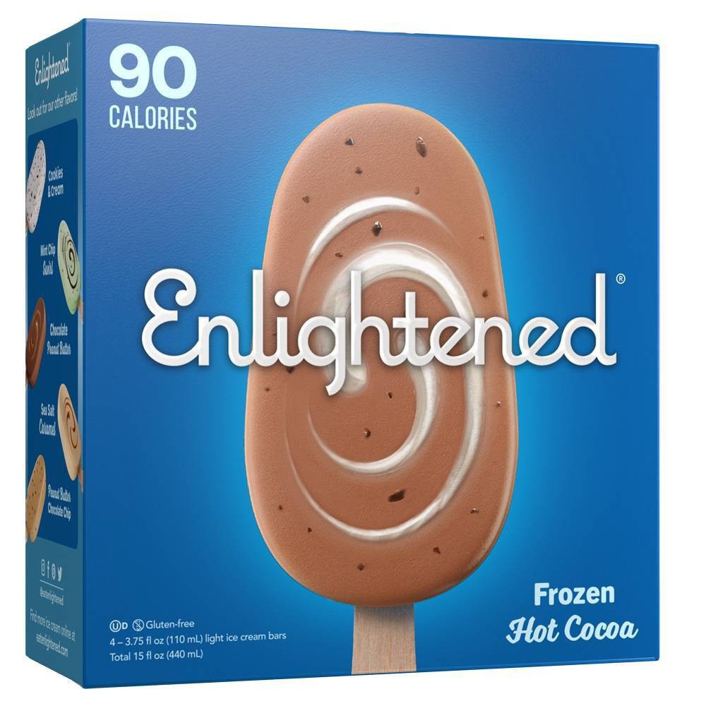 slide 1 of 3, Enlightened Ice Cream Ice Cream Frozen Hot Cocoa Bar, 4 ct; 3.75 fl oz