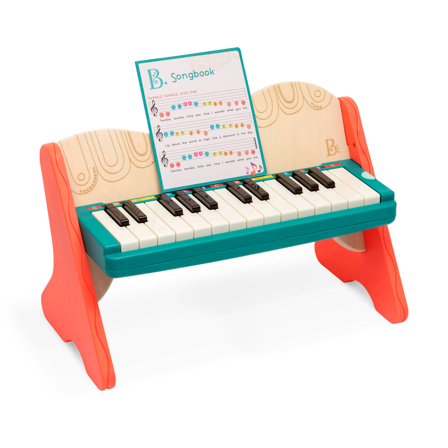 slide 2 of 3, B. toys Wooden Toy Piano - Mini Maestro, 1 ct