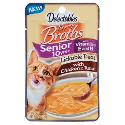 Delectables Savory Broths Senior Lickable Treat, Chicken & Tuna