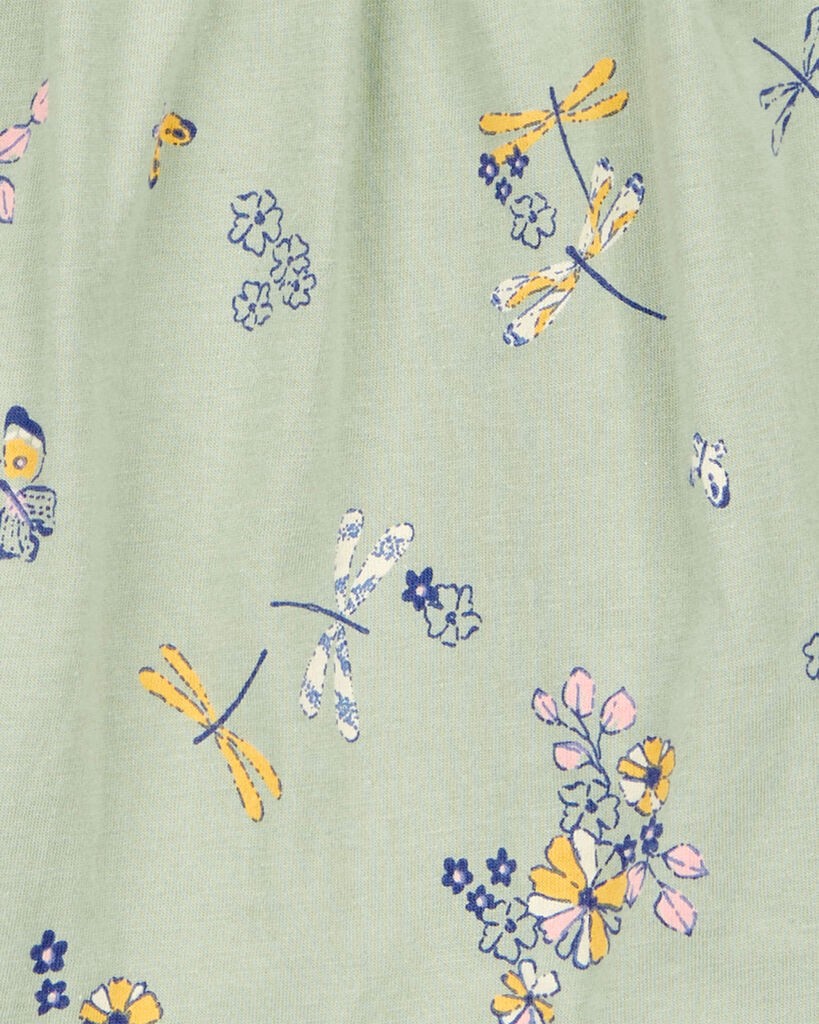 slide 2 of 3, Oshkosh Toddler Floral Print Crochet Butterfly Top Green 3T, 1 ct