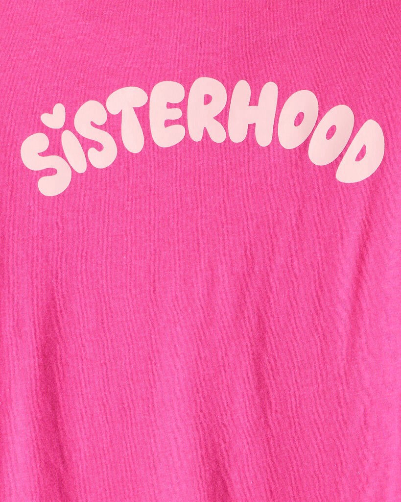 slide 3 of 4, Carter's Carters Girls Sisterhood Long-Sleeve Graphic Tee - Pink Pink XS, 1 ct