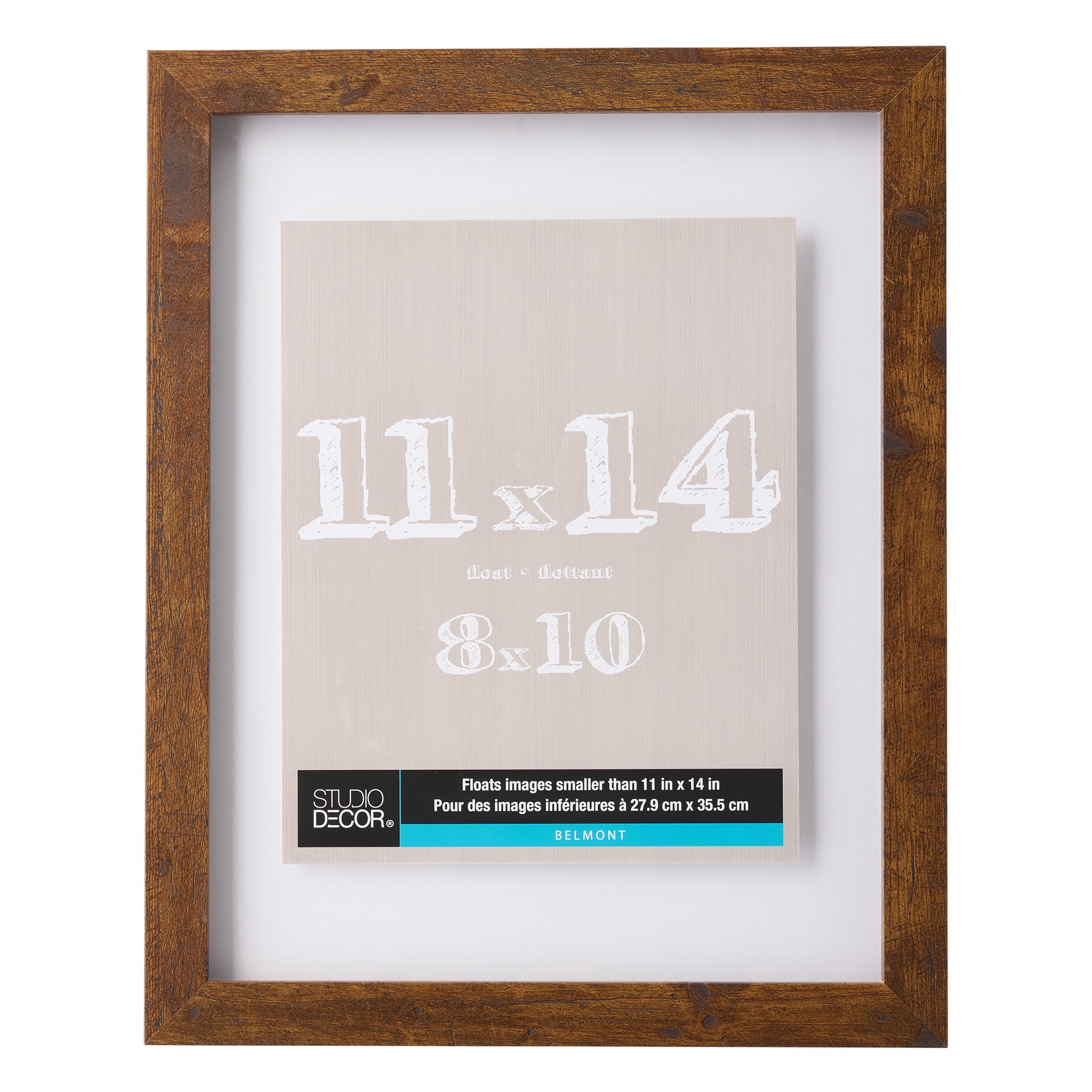 slide 2 of 5, Honey Belmont Float Frame By Studio Decor, 11 in x 14 in