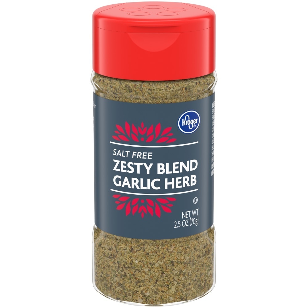 slide 1 of 1, Kroger Garlic Herb Zesty Seasoning Blend, 2.5 oz