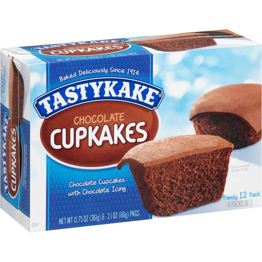slide 3 of 7, Tastykake Chocolate Cupkakes 6-2.1 oz. Packs, 6 ct
