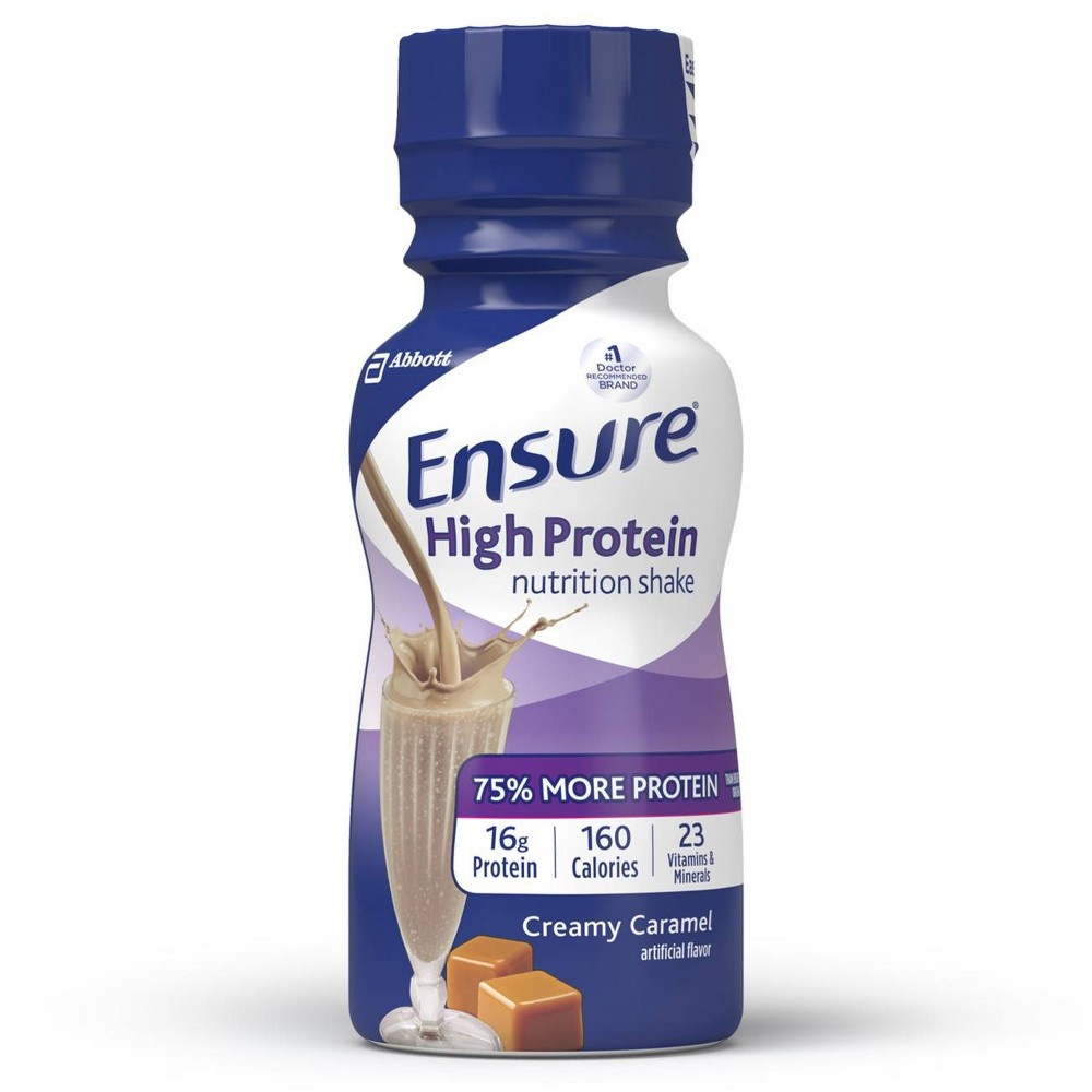 slide 2 of 4, Ensure High Protein Creamy Caramel Nutrition Shake, 6 ct