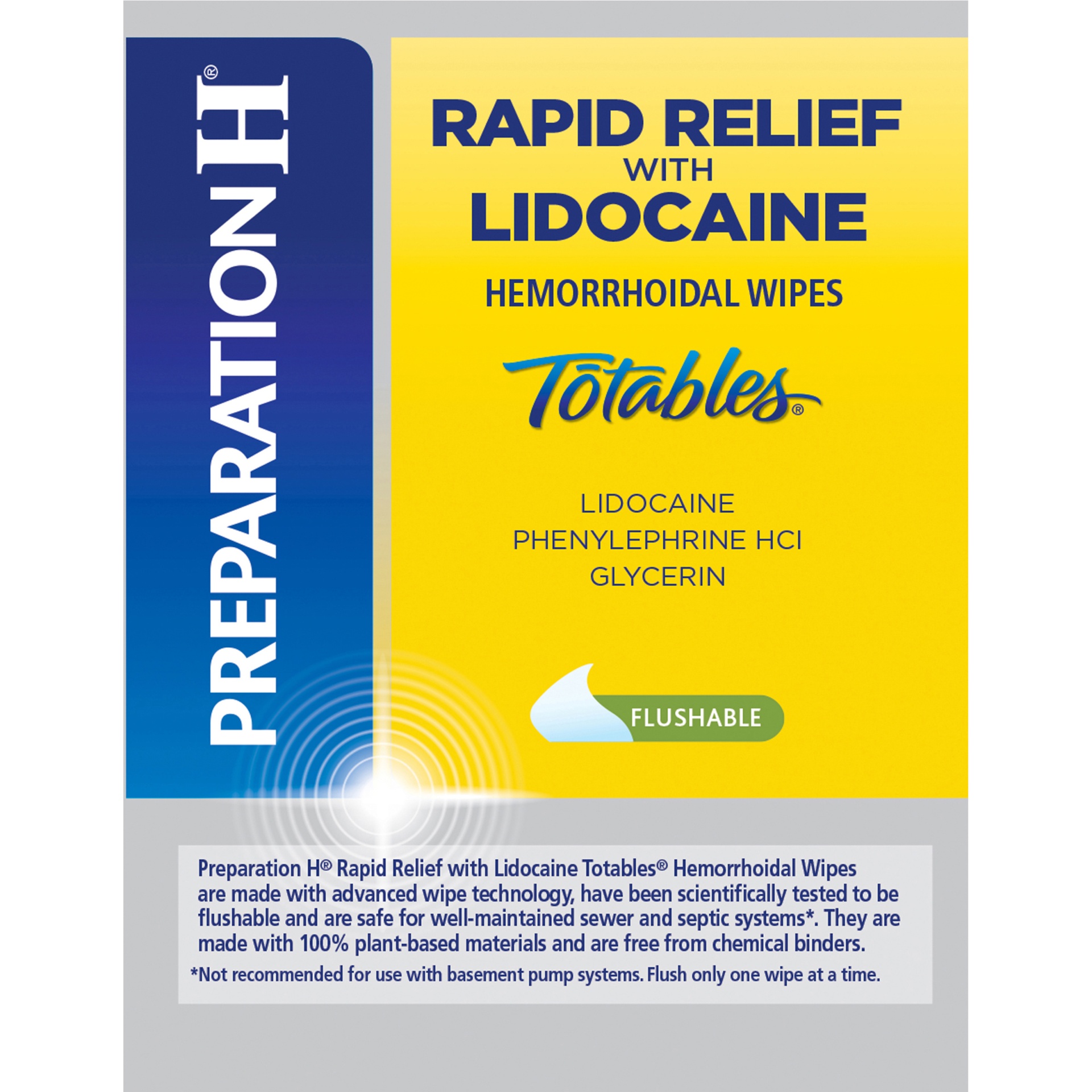 slide 5 of 7, Preparation-H Rapid Relief with Lidocaine Hemorrhoidal Wipes, 20 ct