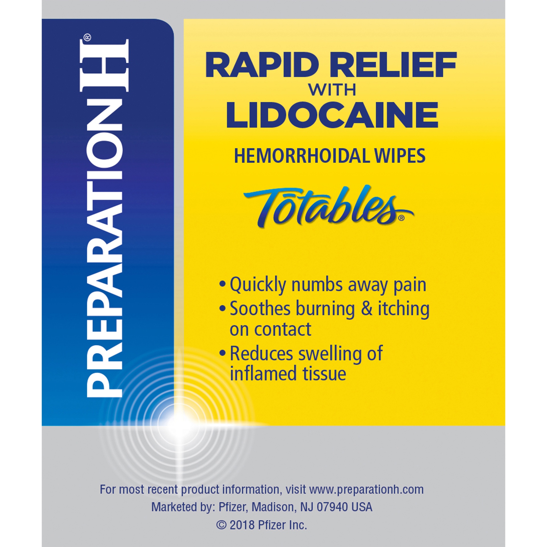 slide 6 of 7, Preparation-H Rapid Relief with Lidocaine Hemorrhoidal Wipes, 20 ct