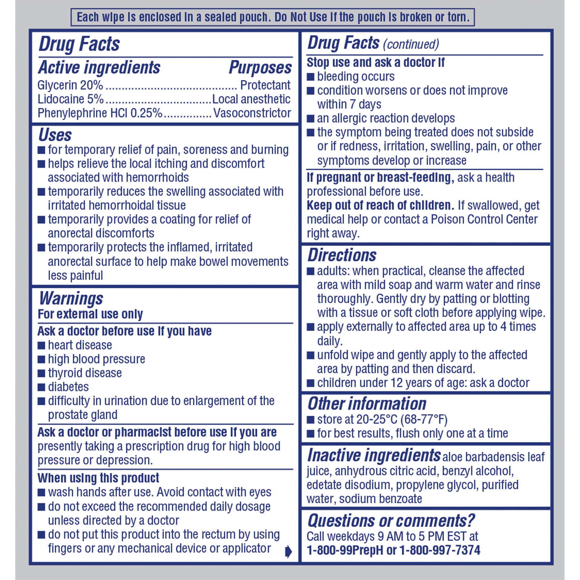 slide 7 of 7, Preparation-H Rapid Relief with Lidocaine Hemorrhoidal Wipes, 20 ct