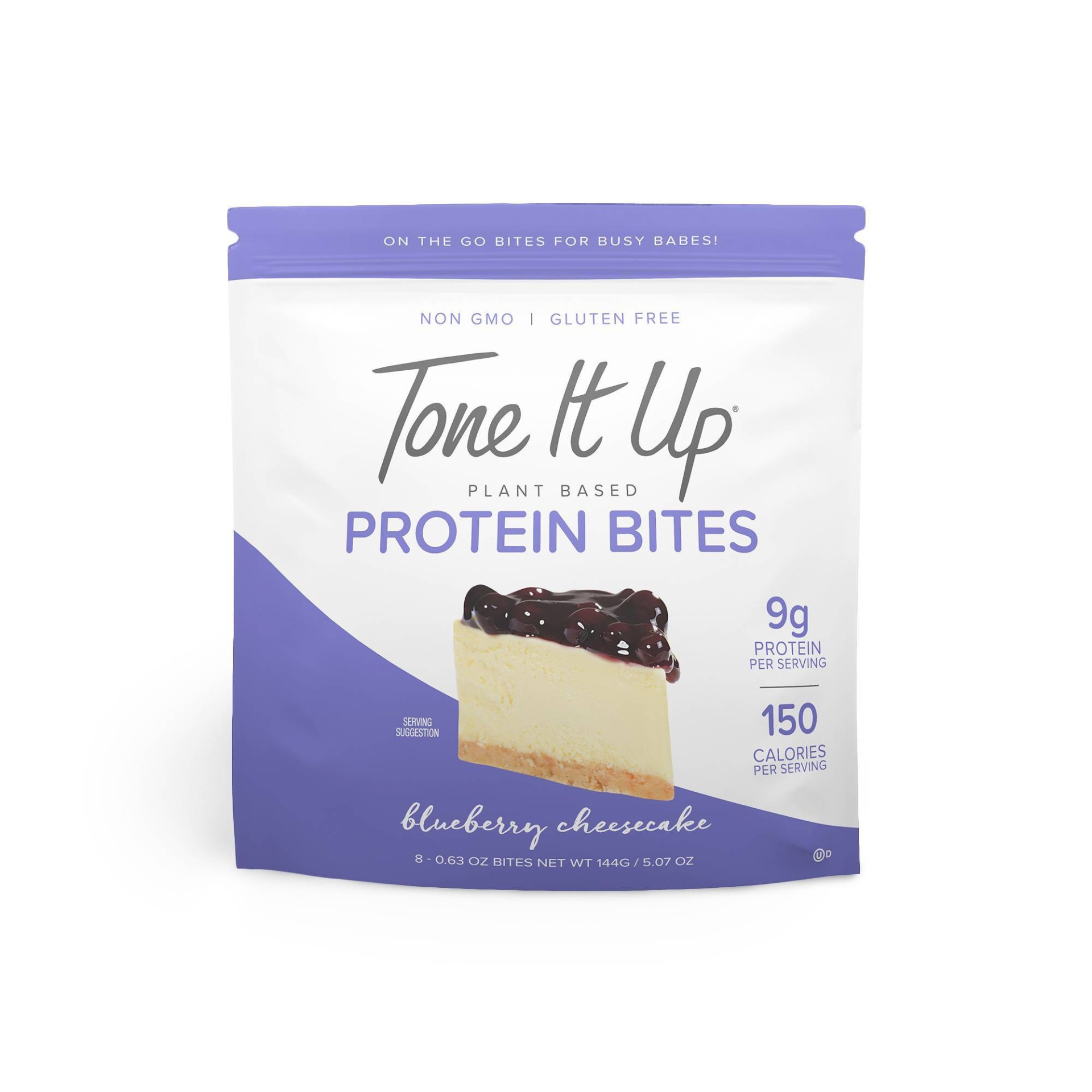 slide 1 of 3, Tone It Up Plant Based Protein Bites - Blueberry Cheesecake, 8 ct