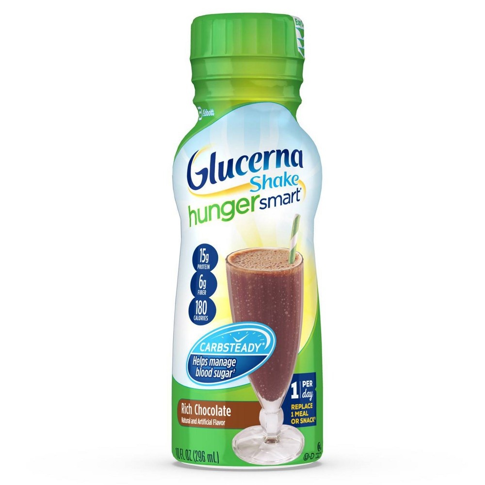 slide 5 of 5, Glucerna Hunger Smart Diabetes Nutritional Shake, Rich Chocolate, 12 ct; 10 fl oz