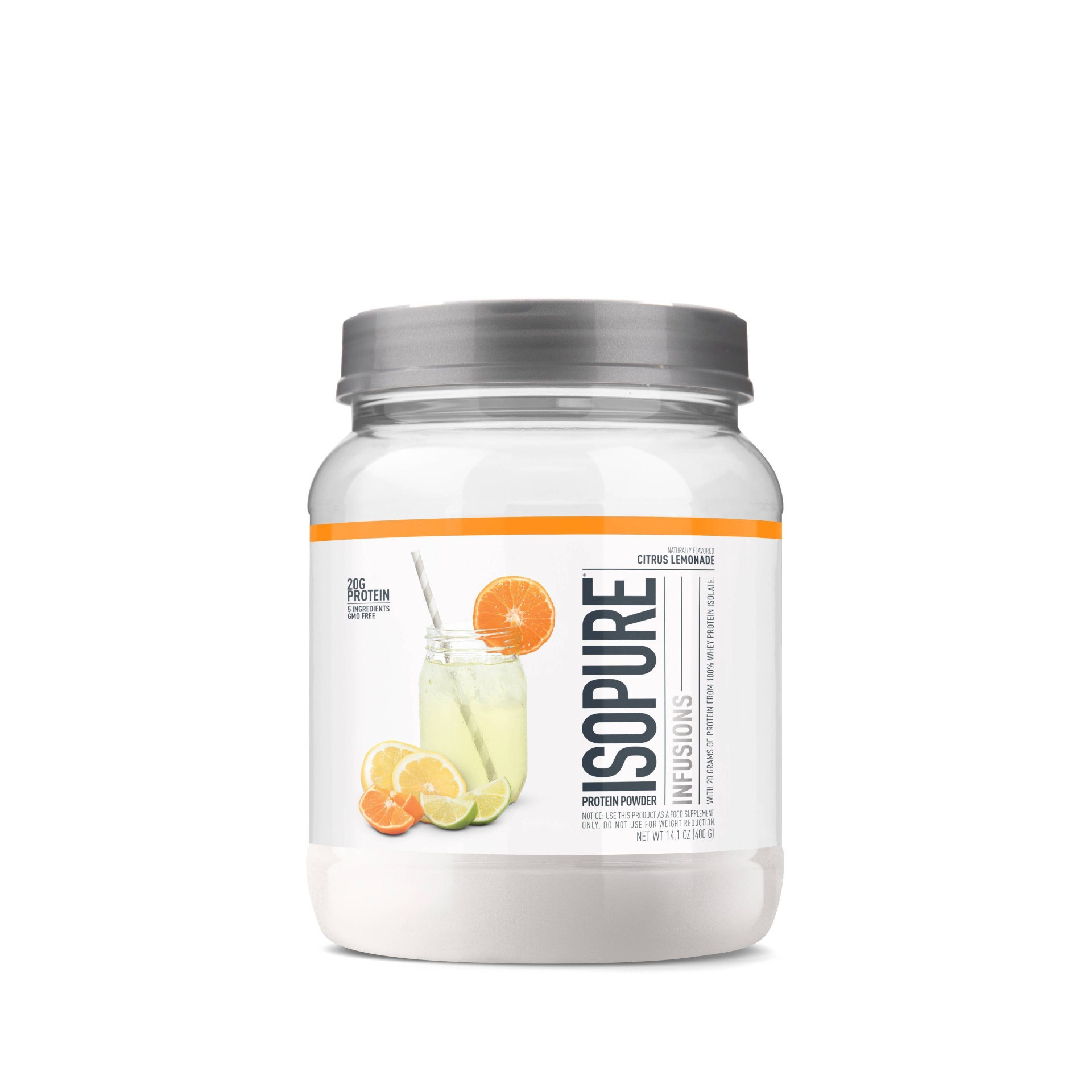 slide 1 of 9, Optimum Nutrition Isopure Infusions Energy Powder - Citrus Lemonade, 14 oz