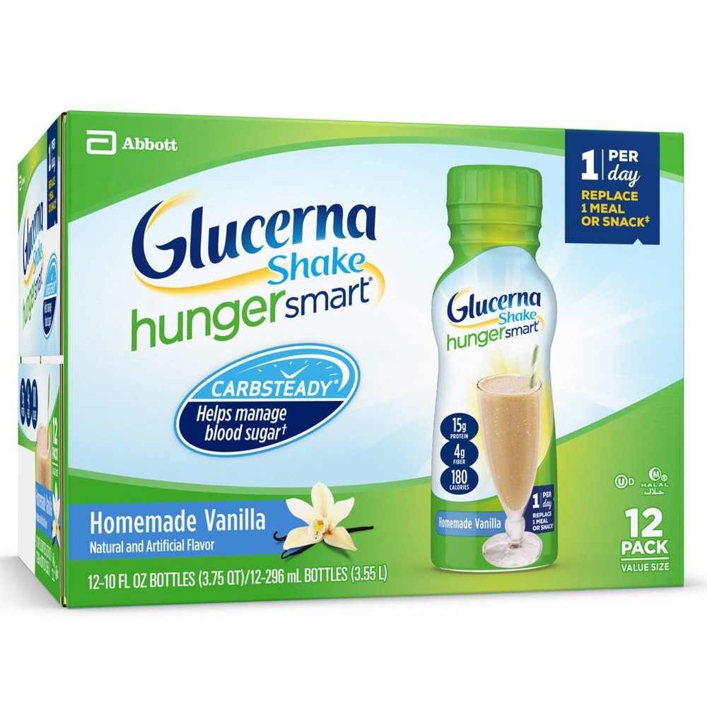 slide 2 of 5, Glucerna HungerSmart Nutrition Shake - Vanilla /, 12 ct; 8 fl oz