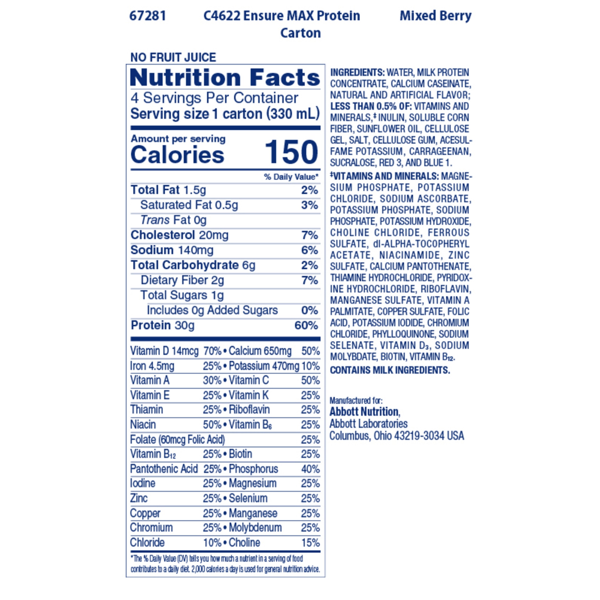 slide 2 of 8, Ensure Max Protein Nutrition Shake Mixed Berry Flavor, 4 ct; 11.5 fl oz