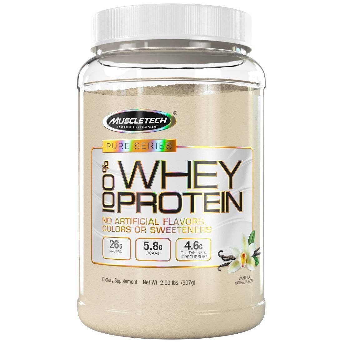 slide 1 of 3, MuscleTech Pure Series Protein Powder - Vanilla, 32 oz