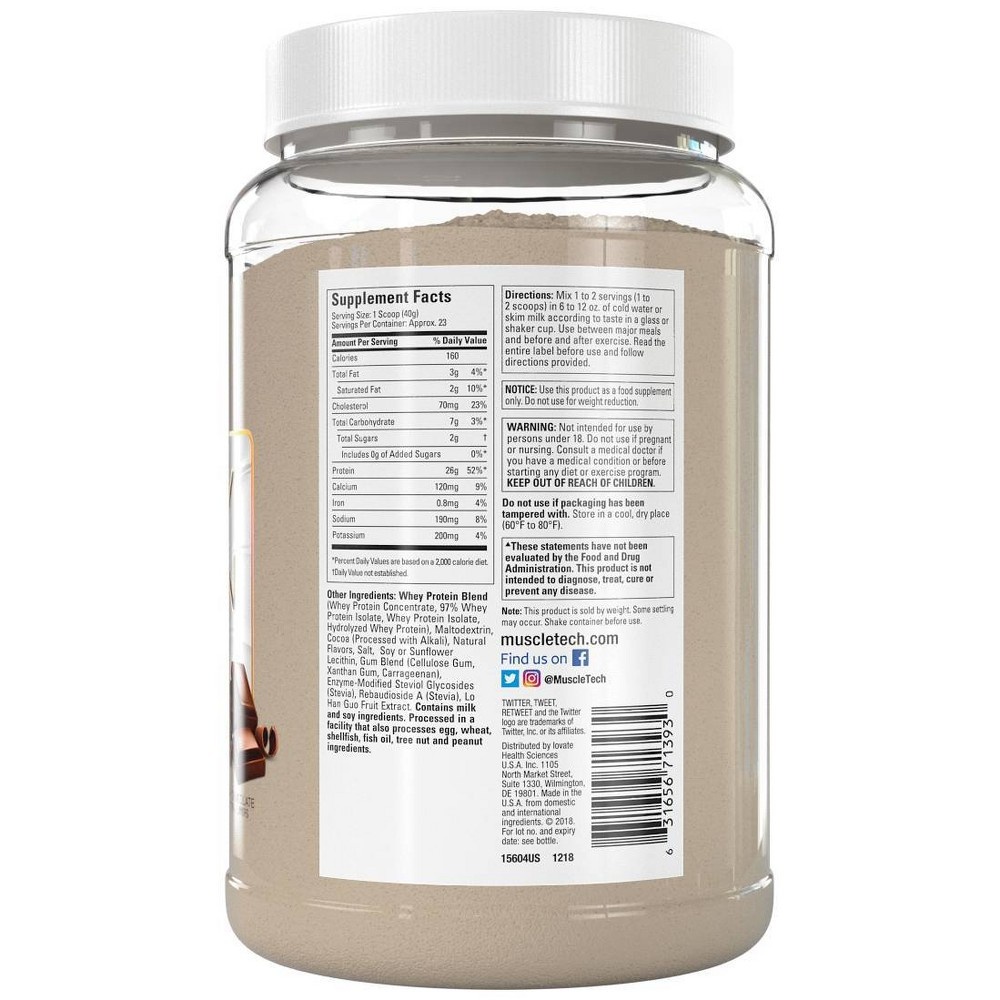 slide 3 of 3, MuscleTech Pure Series Protein Powder - Chocolate, 32 oz
