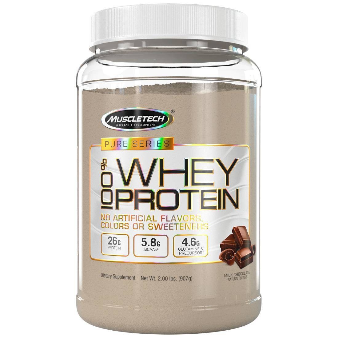 slide 1 of 3, MuscleTech Pure Series Protein Powder - Chocolate, 32 oz