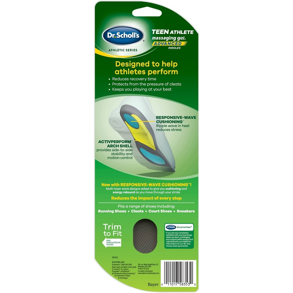 slide 2 of 3, Dr. Scholl's Athletic Series Teen Athlete Massaging Gel Insoles for Women Sizes 6-10, 1 ct