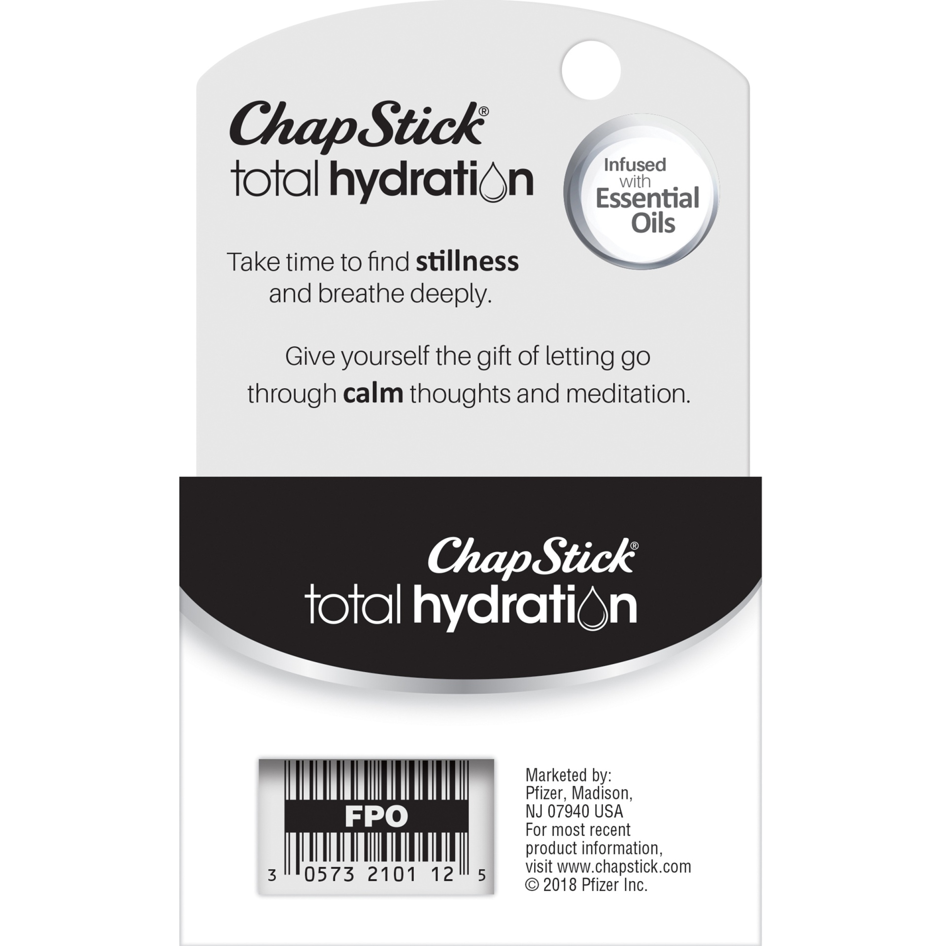 slide 2 of 6, ChapStick Total Hydration Essential Oils Lip Balm Relax, 0.12 oz