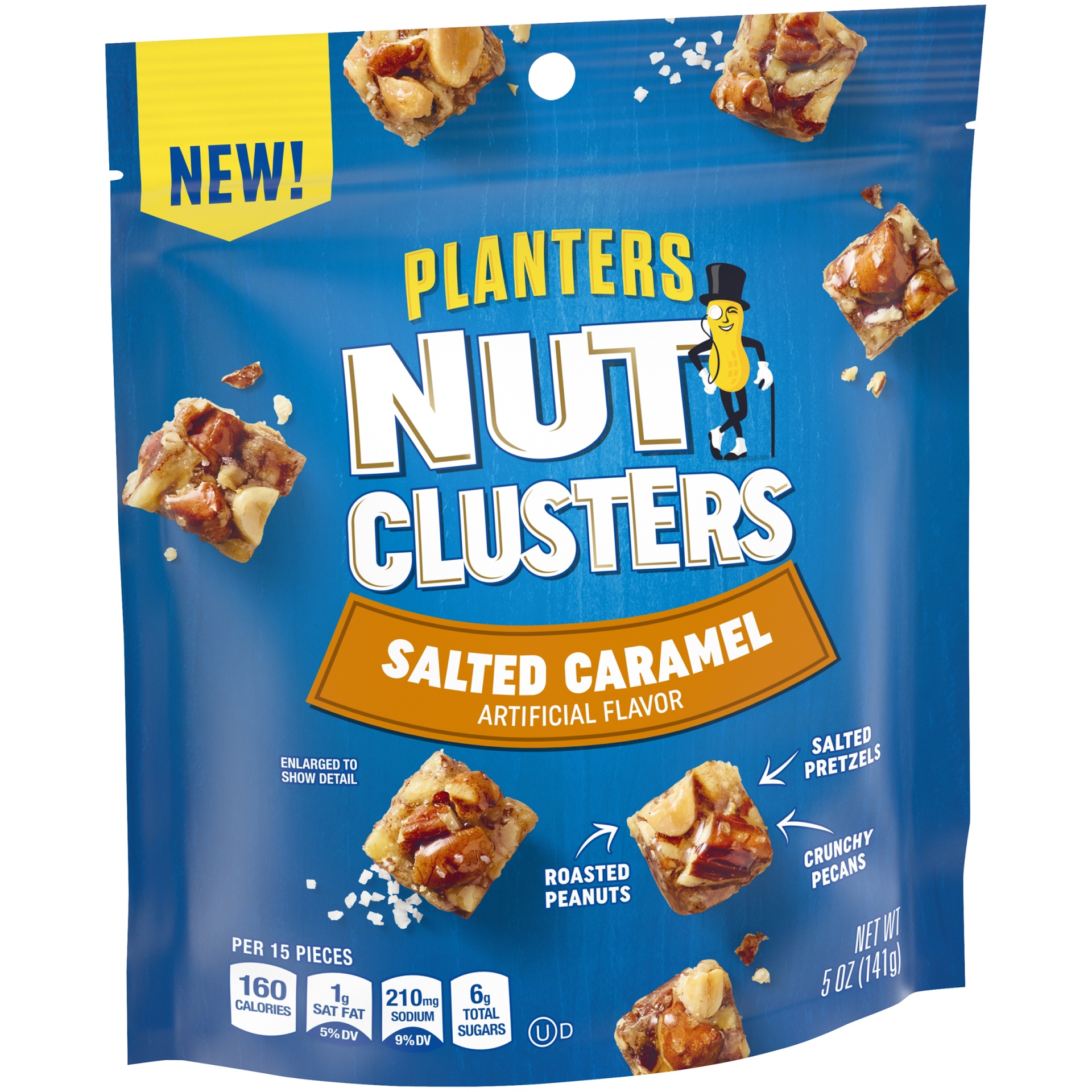 slide 6 of 6, Planters Salted Caramel Nut Clusters with Pecans Peanuts & Salted Pretzels, 5 oz