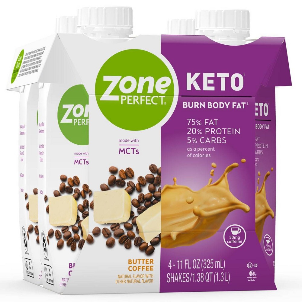 slide 2 of 5, Zone Perfect Keto Butter Coffee Shakes, 4 ct; 11 fl oz