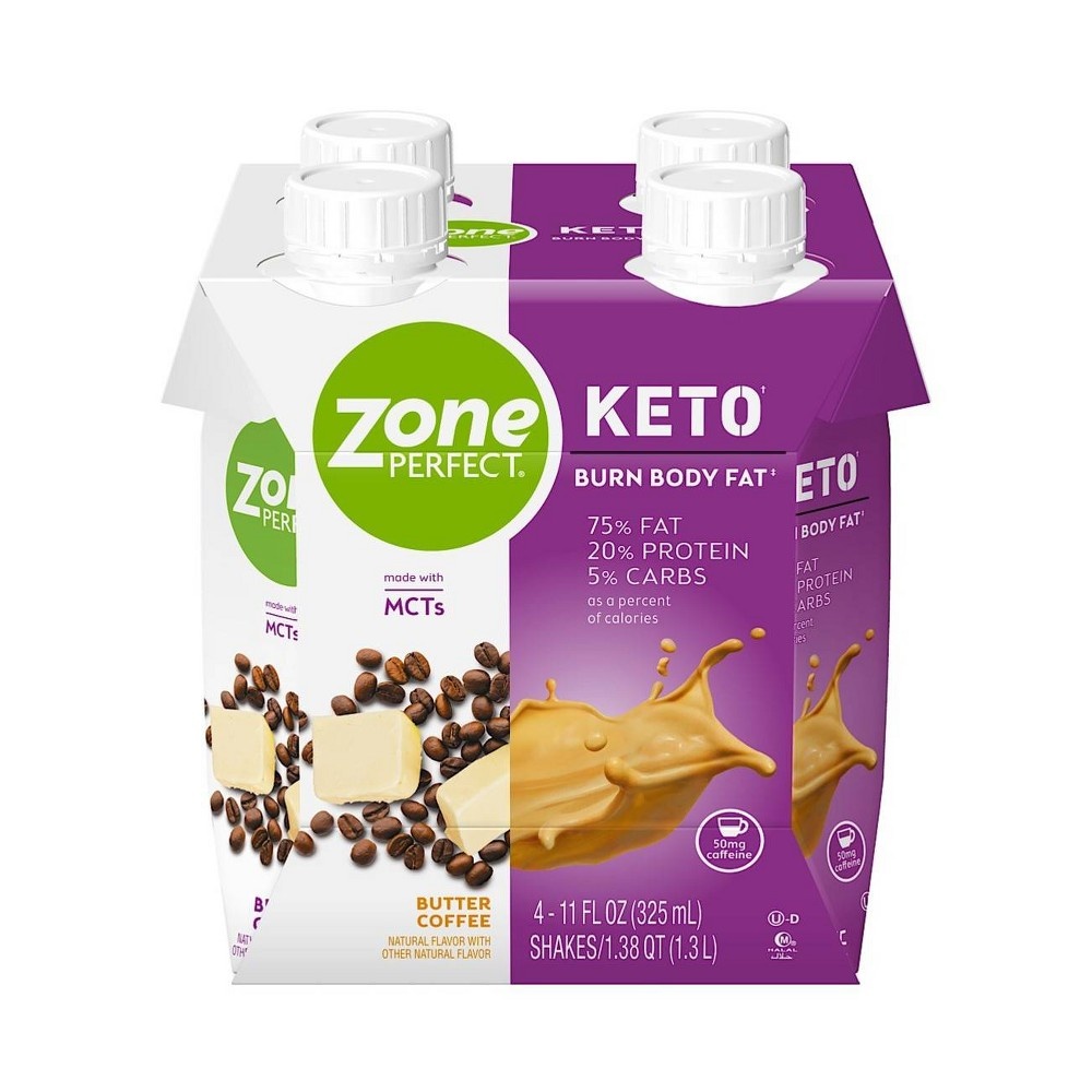 slide 4 of 5, Zone Perfect Keto Butter Coffee Shakes, 4 ct; 11 fl oz