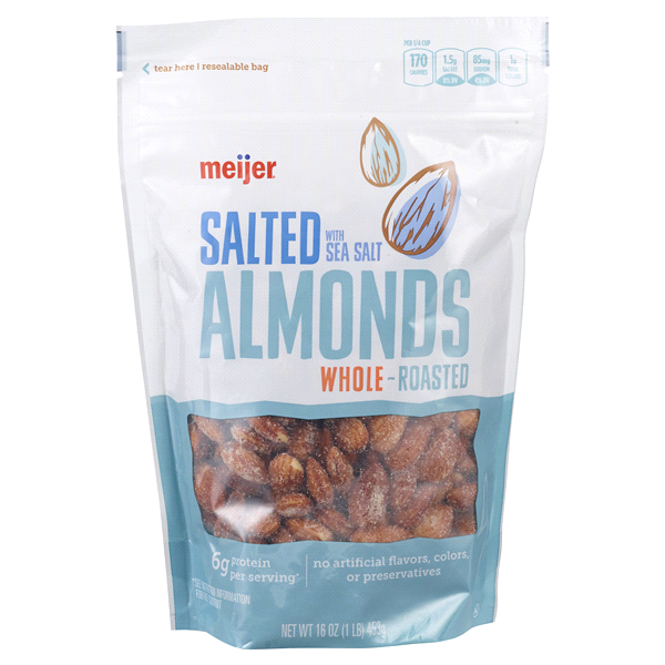 slide 1 of 2, Meijer Salted Roasted Almonds, 16 oz