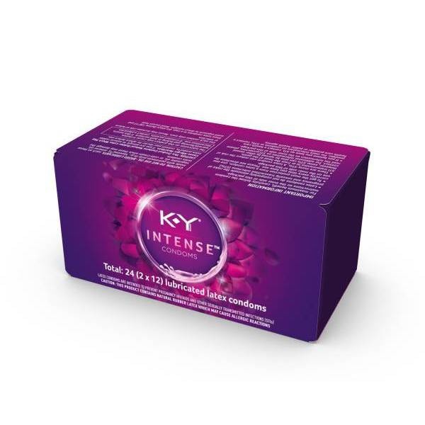 slide 1 of 3, K-Y Intense Pleasure Lubricated Latex Condoms, 24 ct