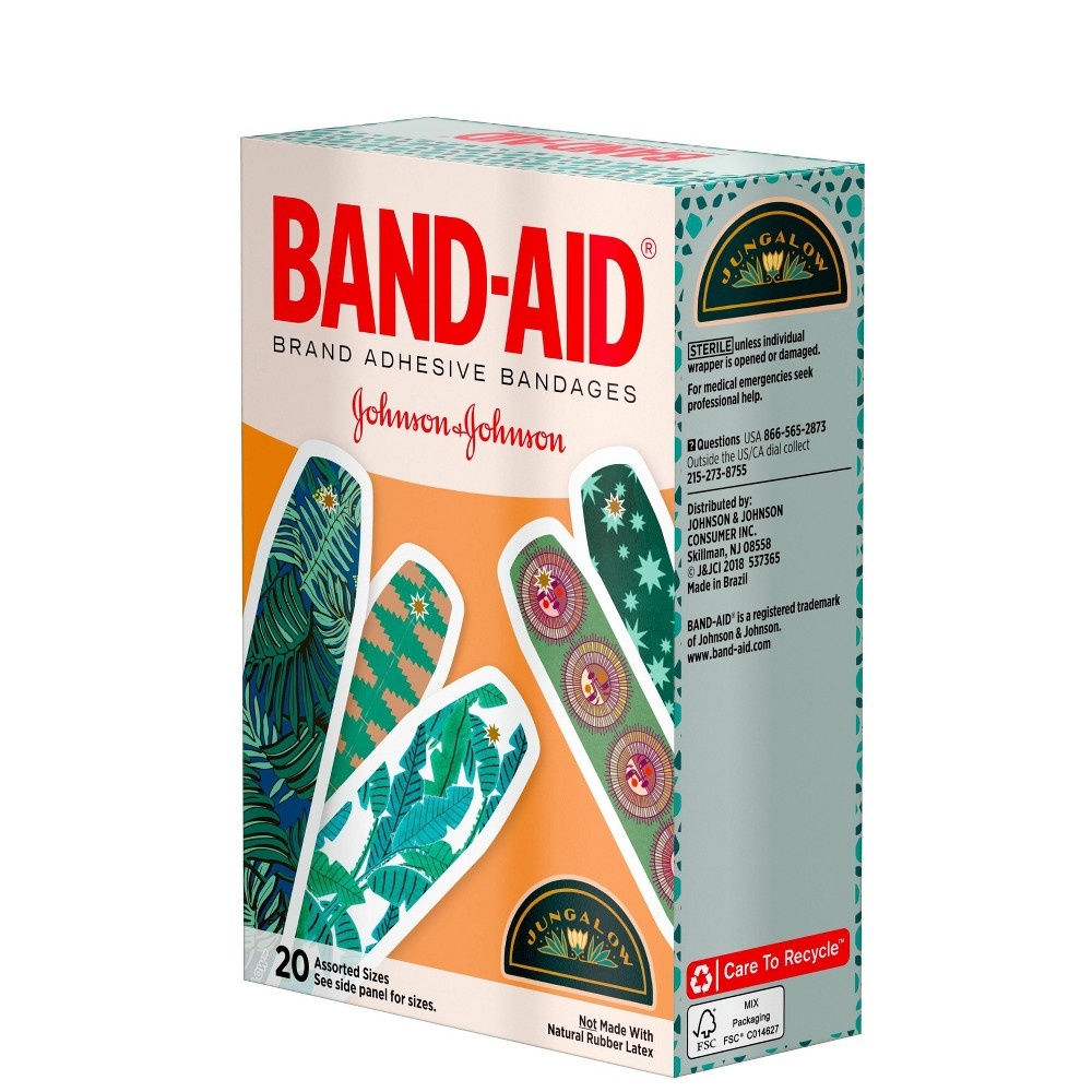 slide 6 of 8, BAND-AID Adhesive Bandages Jungalow, 20 ct