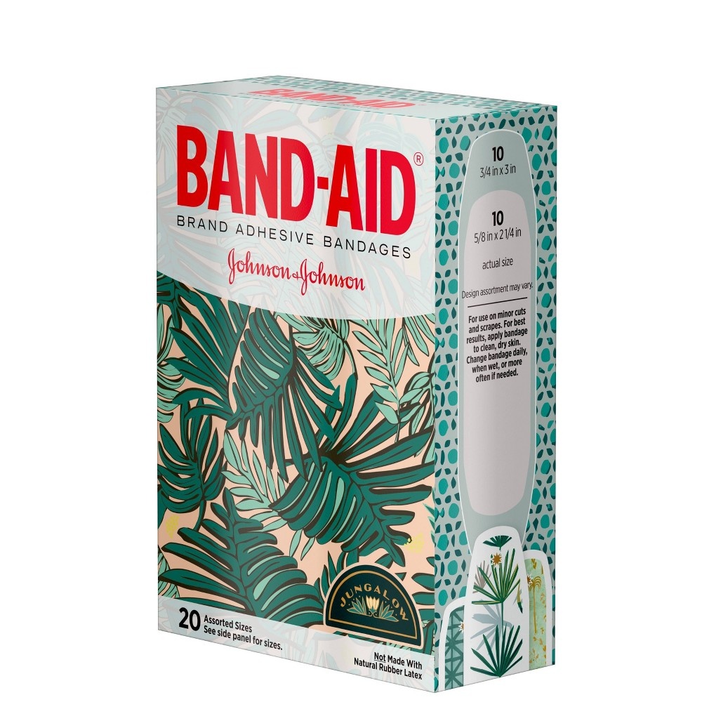 slide 3 of 8, BAND-AID Adhesive Bandages Jungalow, 20 ct