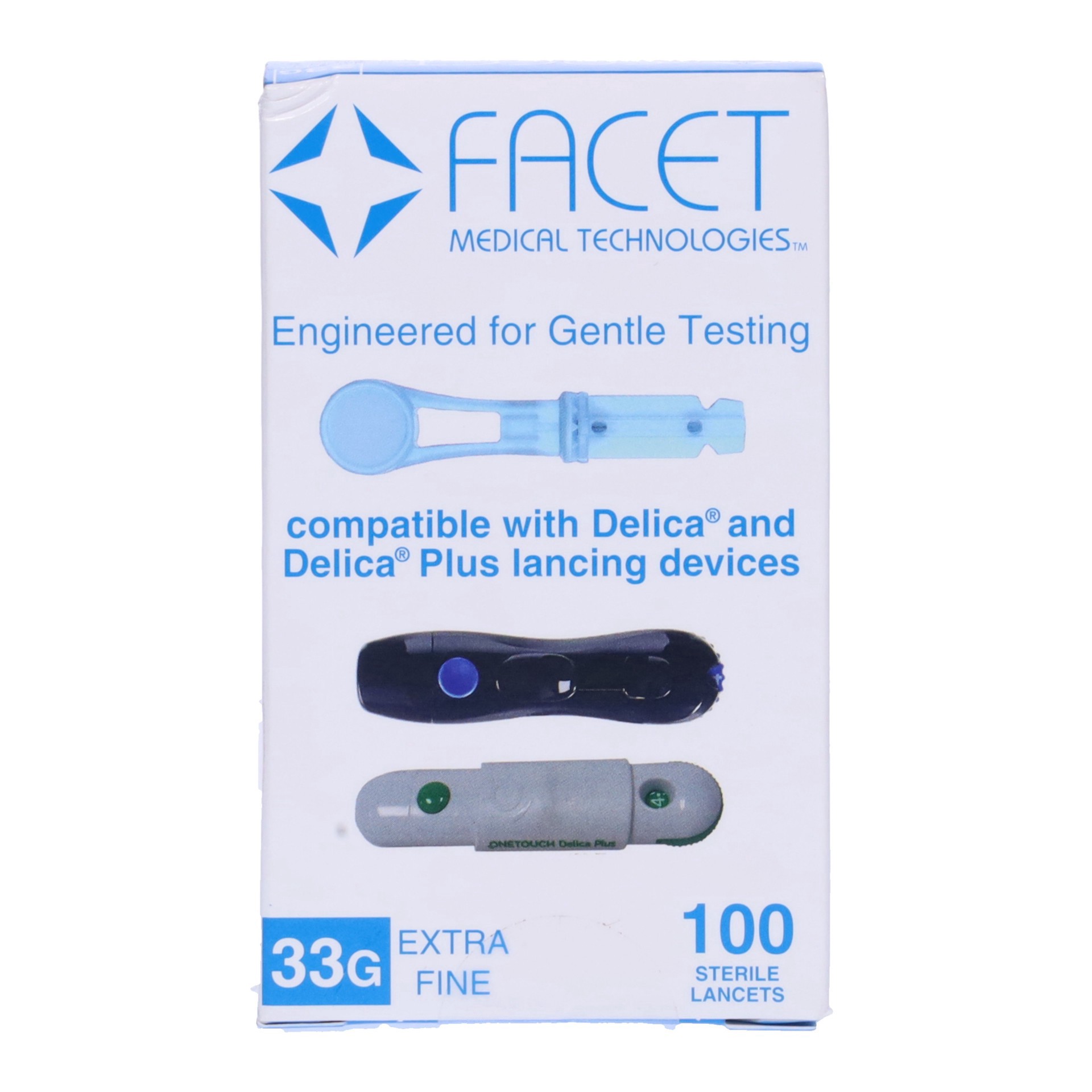 slide 1 of 1, Facet 33G Lancets, 100 ct
