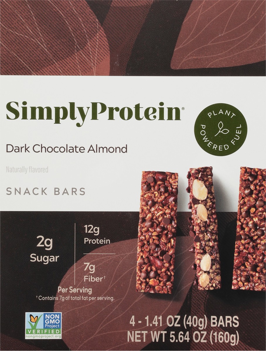 slide 13 of 13, SimplyProtein Crispy Dark Chocolate Almond Flavored Snack Bars 4 - 1.41 oz Bars, 4 ct
