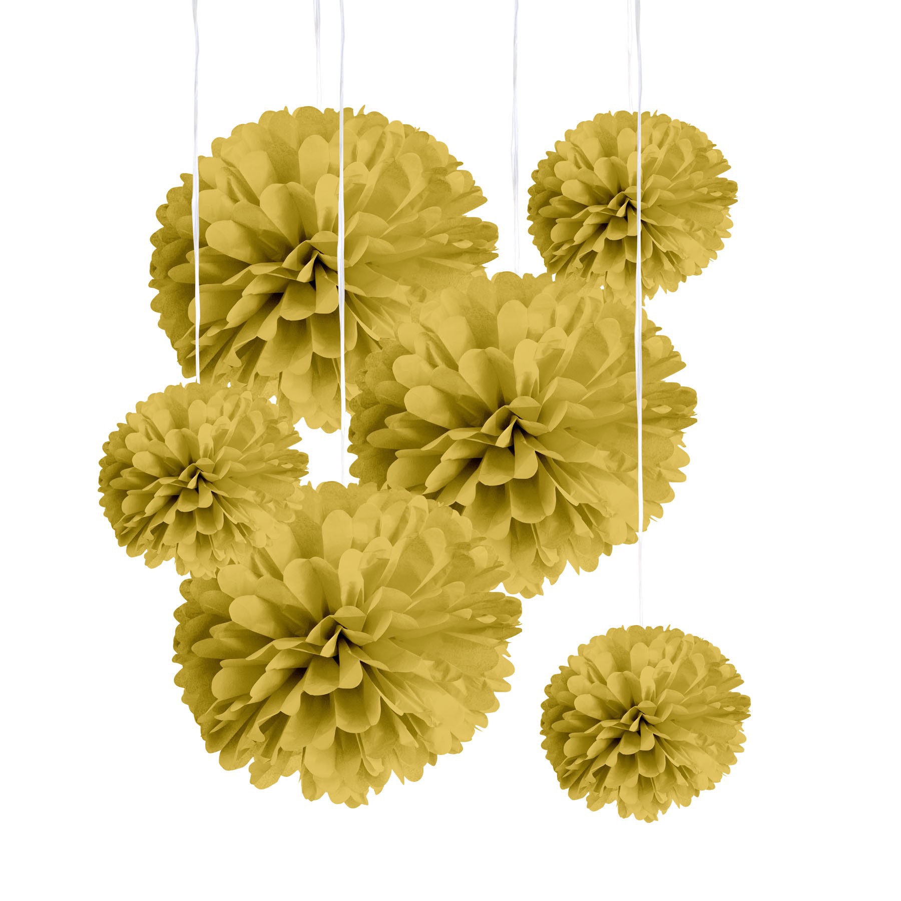 slide 2 of 6, Gold Paper Pom Poms By Celebrate It, 10 in x 6 in package size