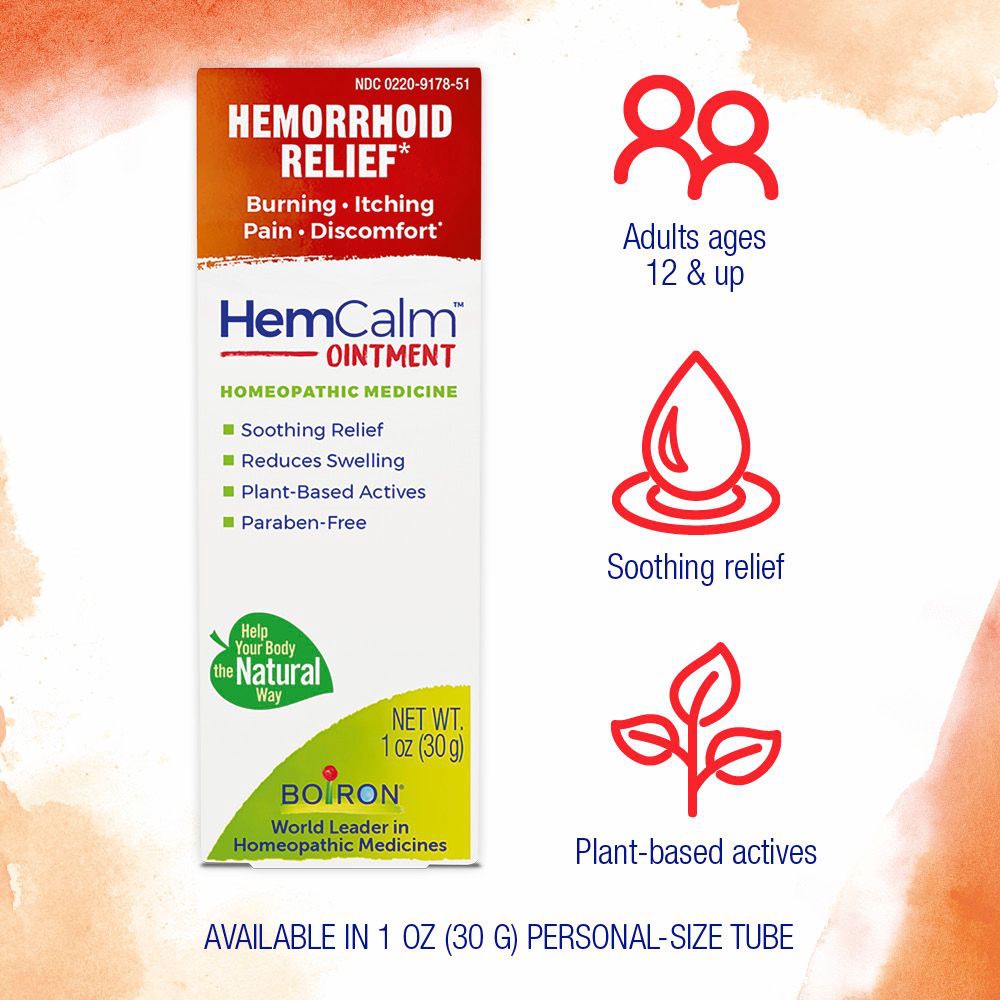 slide 5 of 5, Boiron HemCalm Ointment Hemorrhoid Relief 1 oz, 1 oz