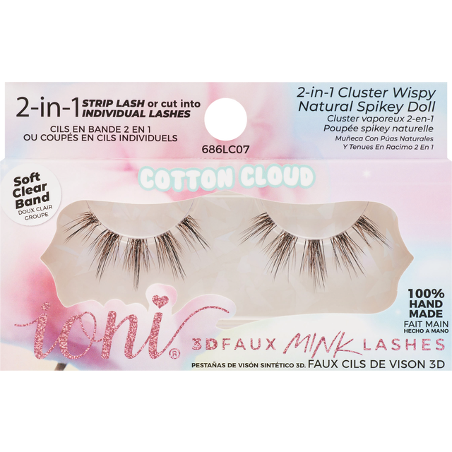 slide 1 of 1, IONI COSMETICS Ioni Lash Candy 2-In1 Cluster Wispy False Lashes, Natural Spikey Doll, 1 ct