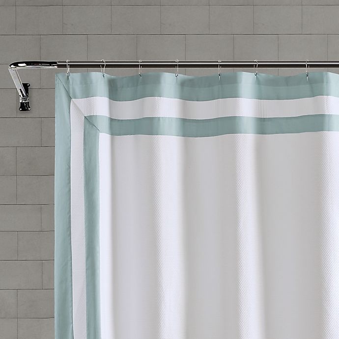 slide 2 of 2, Wamsutta Hotel Border Square Shower Curtain - Aqua, 72 in