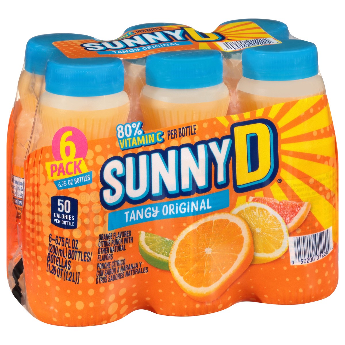 slide 9 of 9, Sunny D Sunnyd Tangy Original Orange Juice Drink, 6 Count, 6.75 Fl Oz Bottles, 6 ct; 6.75 fl oz