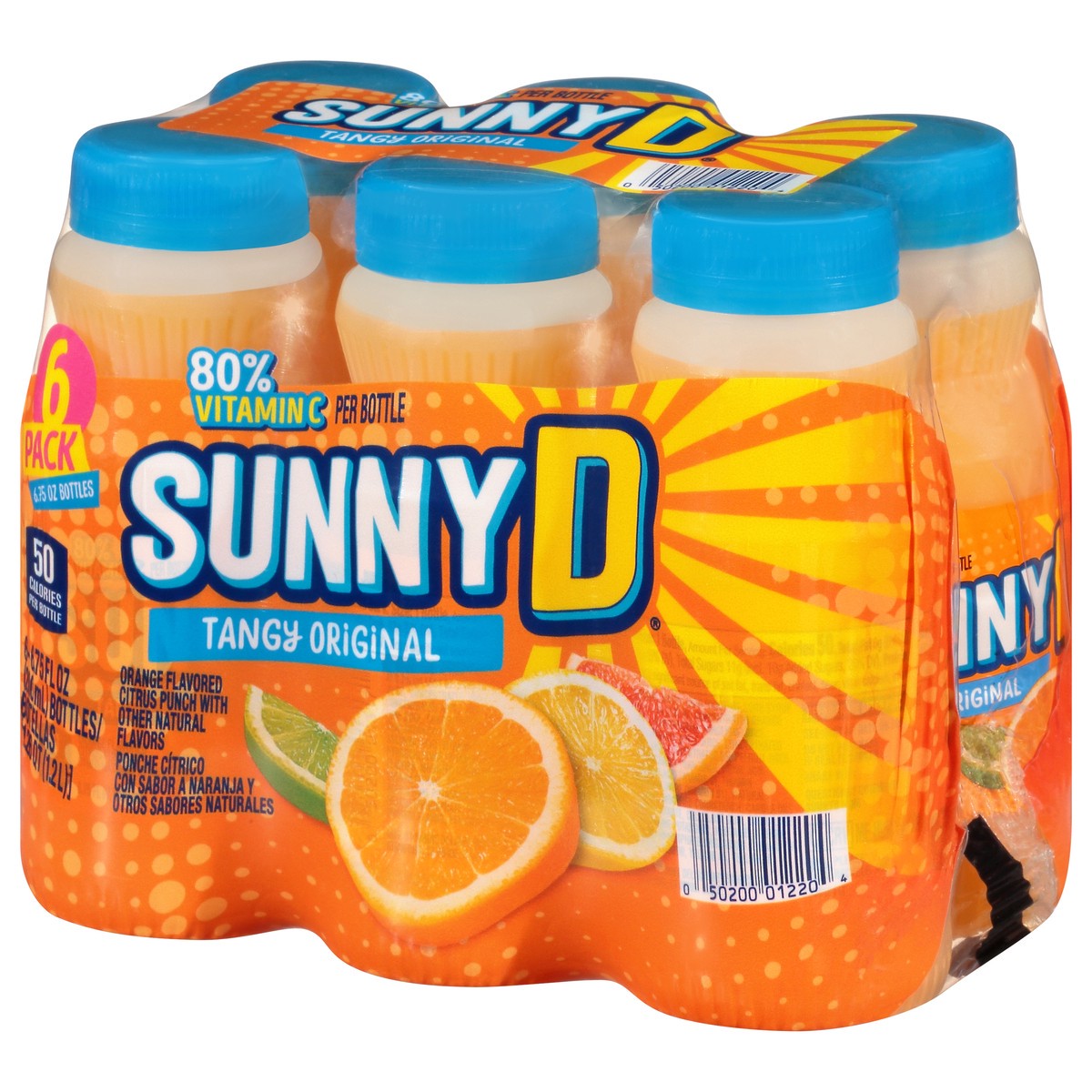 slide 2 of 9, Sunny D Sunnyd Tangy Original Orange Juice Drink, 6 Count, 6.75 Fl Oz Bottles, 6 ct; 6.75 fl oz