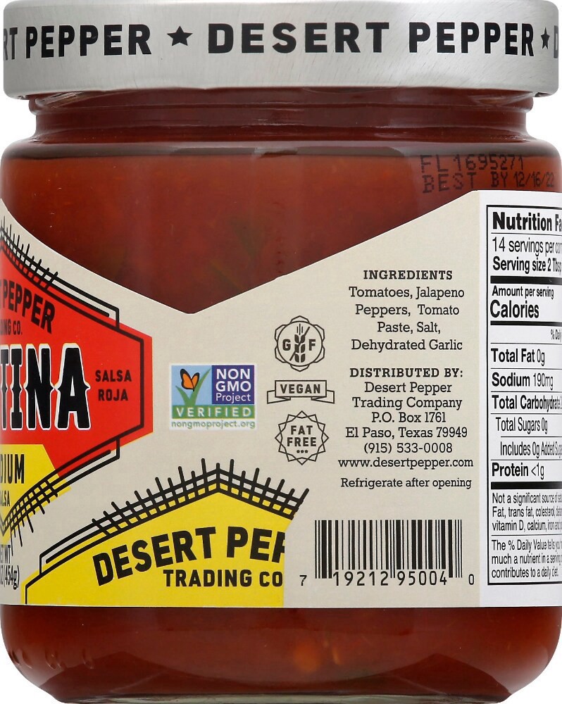 slide 3 of 3, Desert Pepper Trading Salsa Cantina Med Red, 16 oz