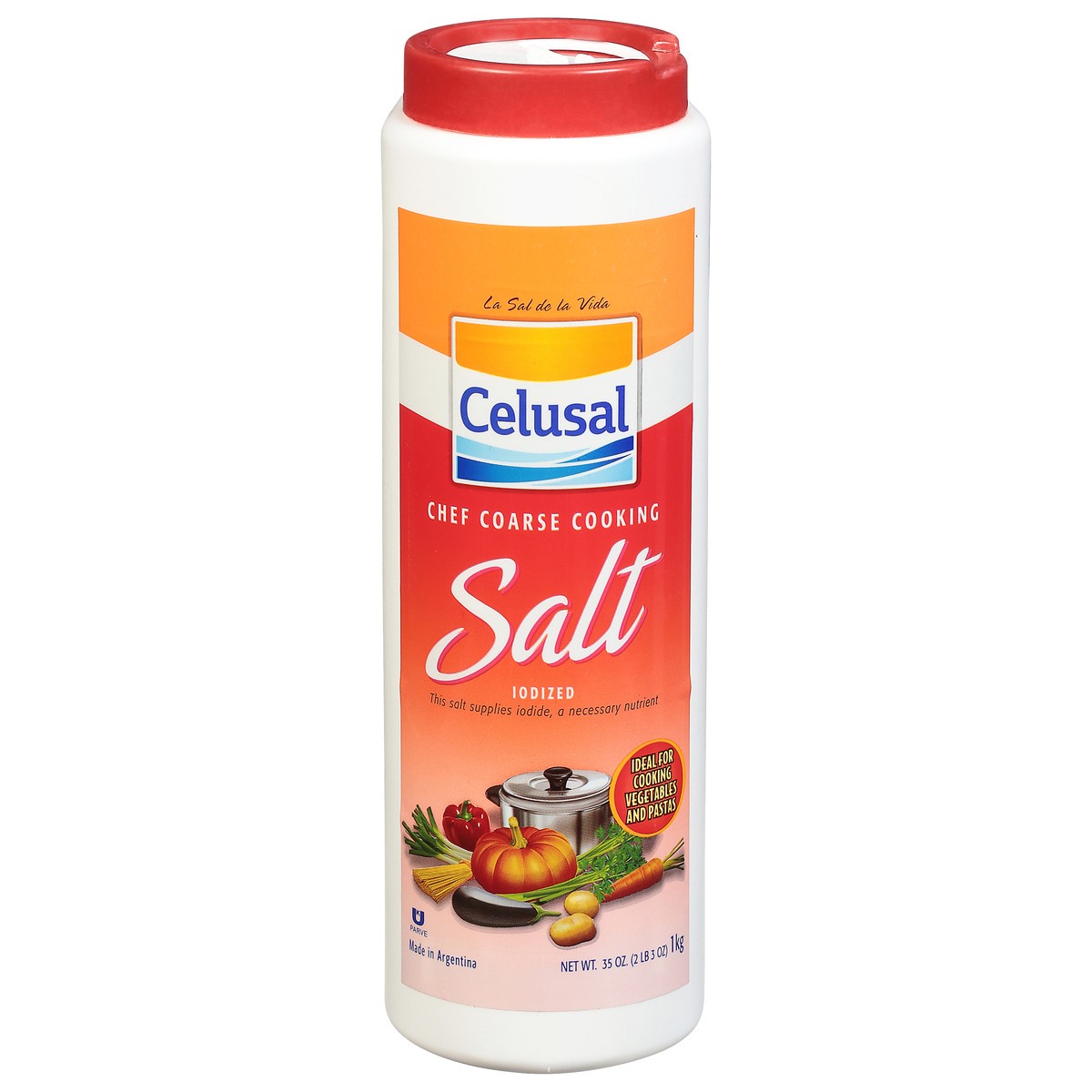 slide 2 of 4, Celusal Iodized Salt 35 oz, 35 oz