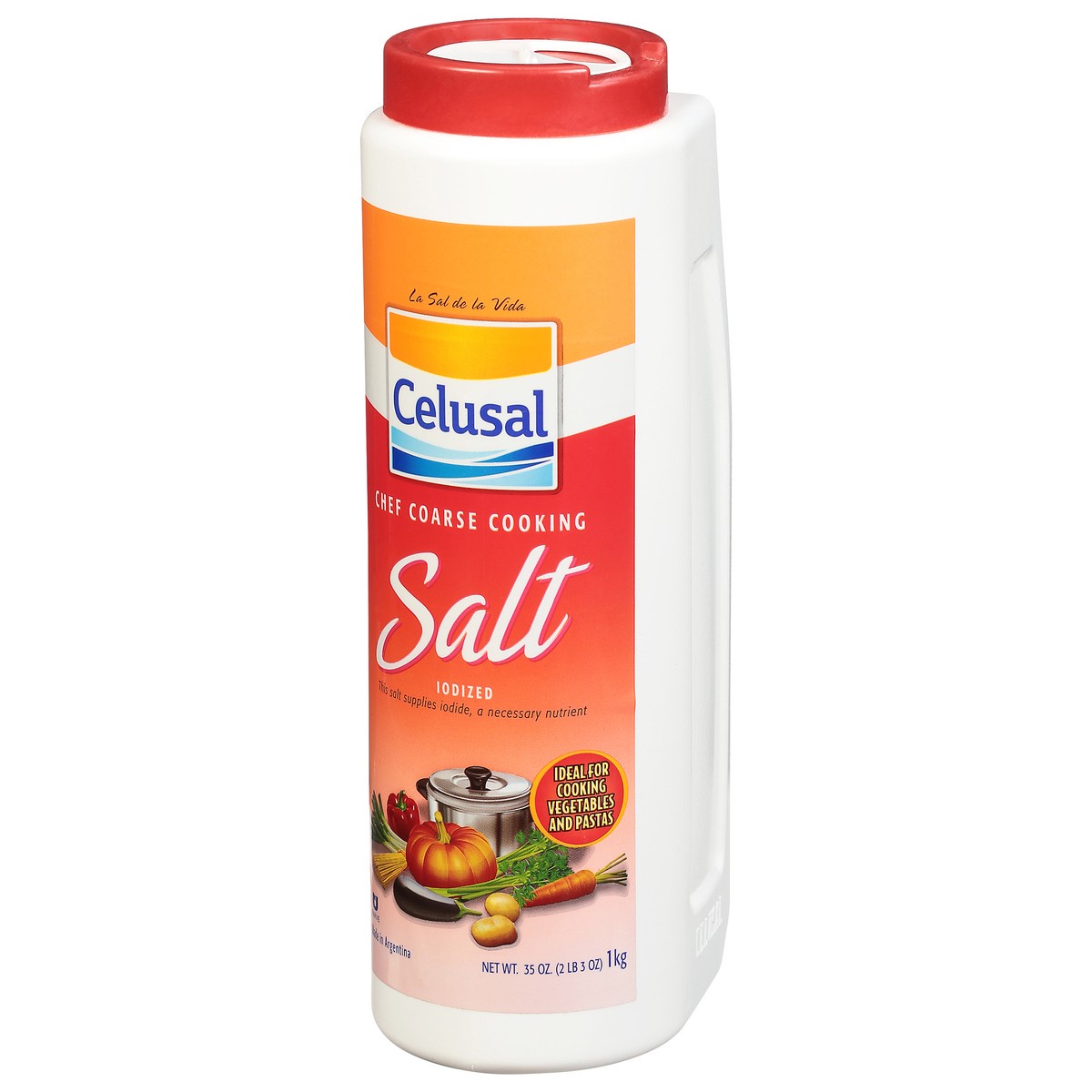 slide 3 of 4, Celusal Iodized Salt 35 oz, 35 oz