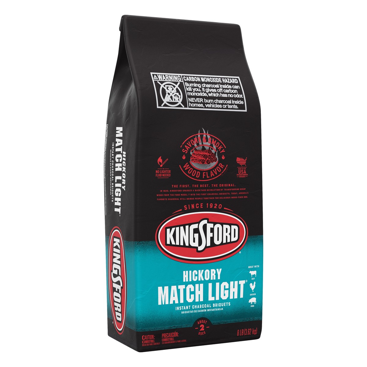 slide 7 of 7, Kingsford Match Light Instant Hickory Charcoal Briquets 8 lb, 8 lb