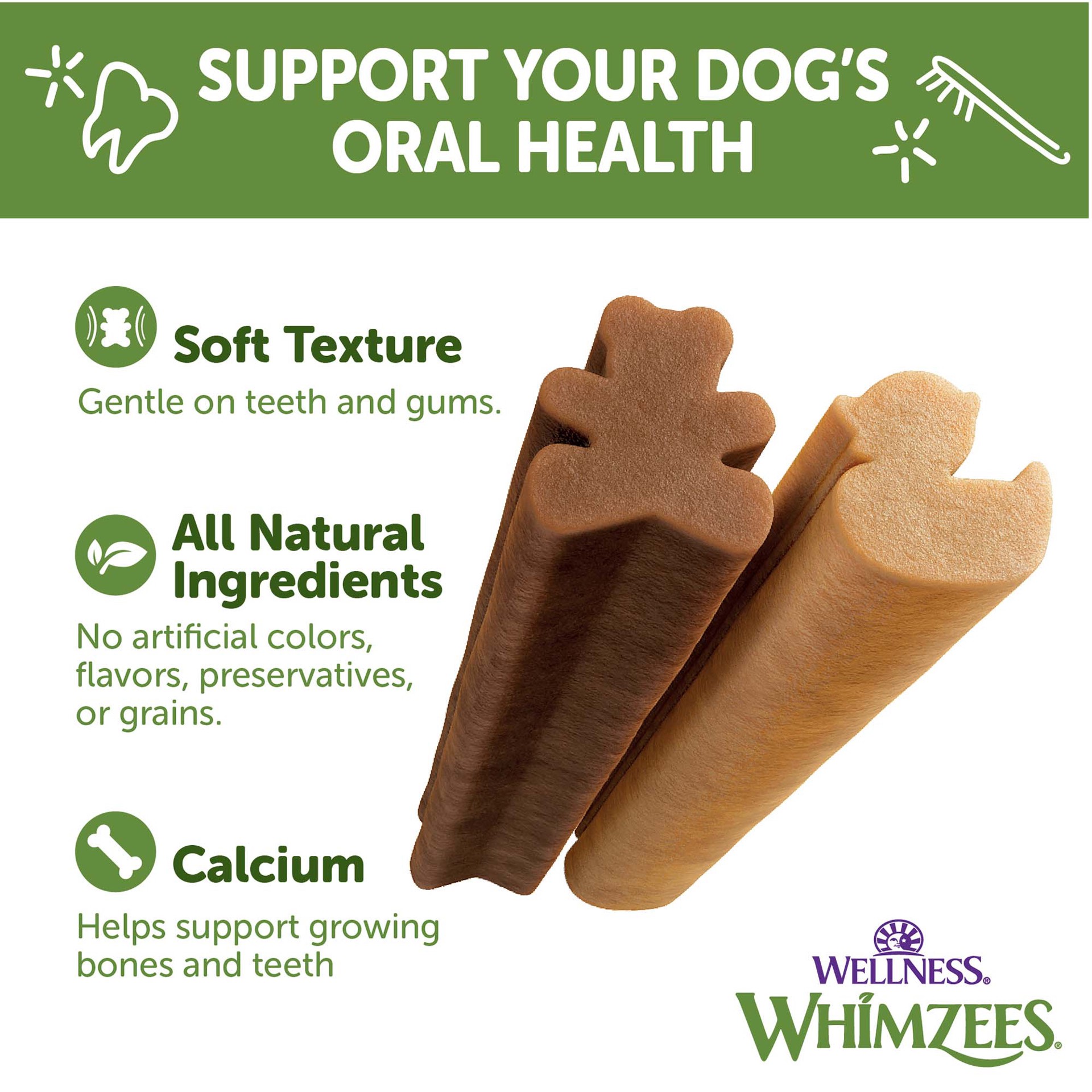 slide 3 of 7, WHIMZEES Wellness Puppy Dog Dental Treats, Natural Chews, Extra Small & Small Size Stick, (30 Count), 1 ct