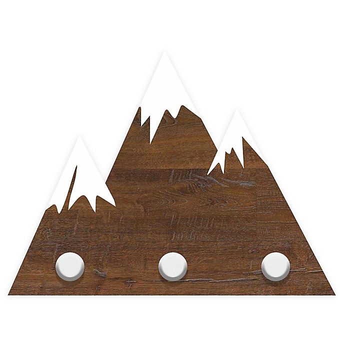 slide 1 of 1, RoomMates Mountain Wood Wall Art with Hooks, 13.5 in x 10 in