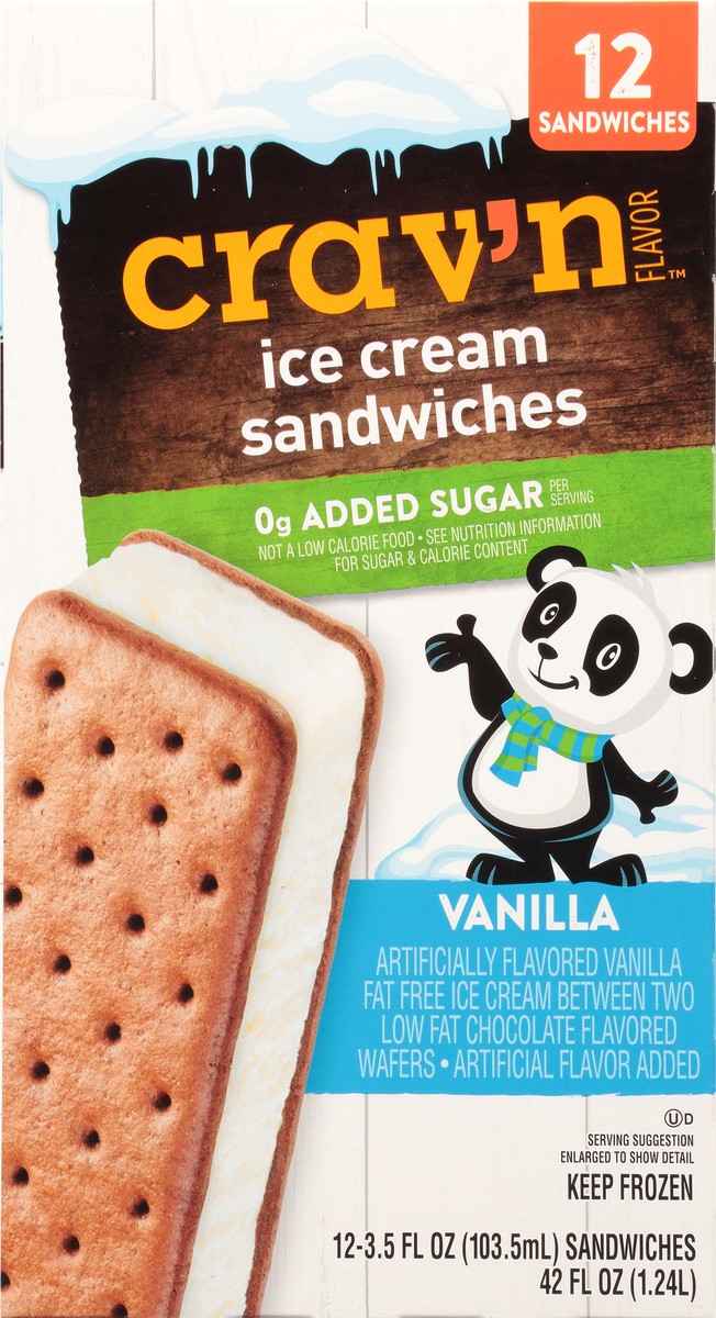 slide 14 of 20, Crav'n Flavor Vanilla Ice Cream Sandwiches 12 ea, 12 ct