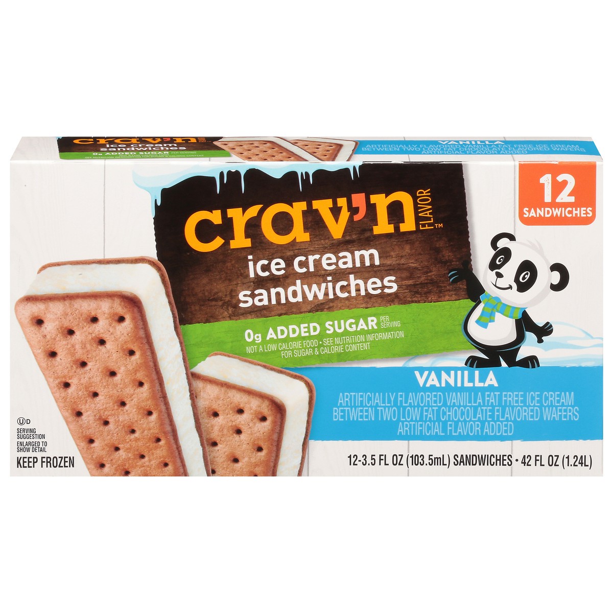 slide 17 of 20, Crav'n Flavor Vanilla Ice Cream Sandwiches 12 ea, 12 ct