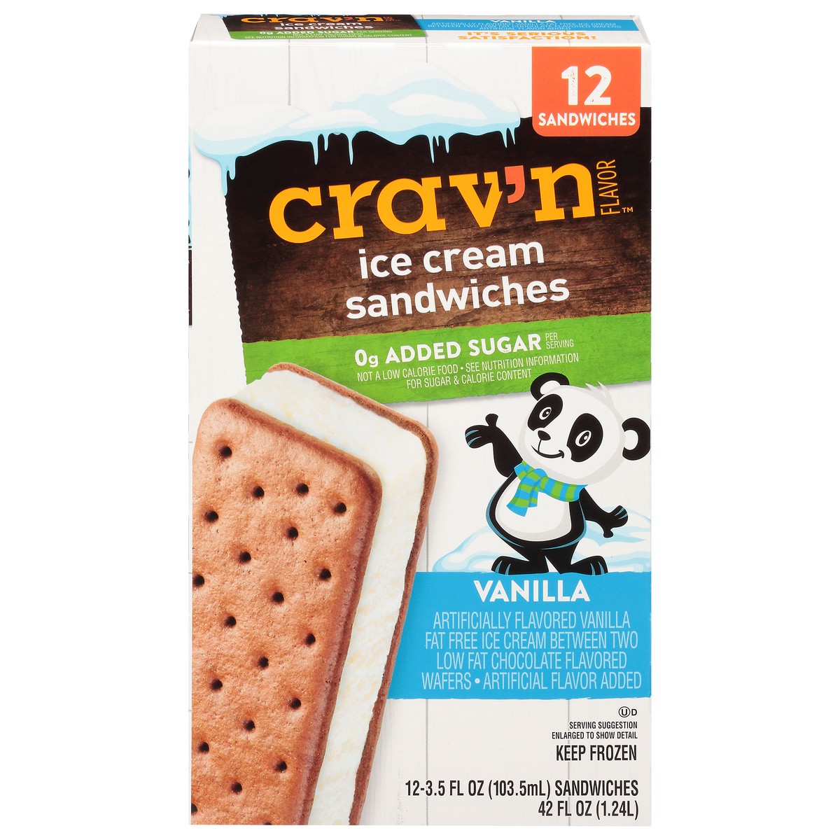slide 8 of 20, Crav'n Flavor Vanilla Ice Cream Sandwiches 12 ea, 12 ct