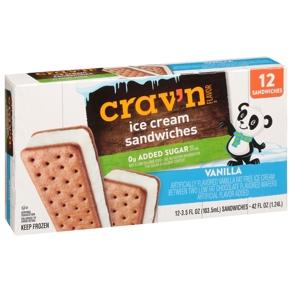 slide 7 of 20, Crav'n Flavor Vanilla Ice Cream Sandwiches 12 ea, 12 ct