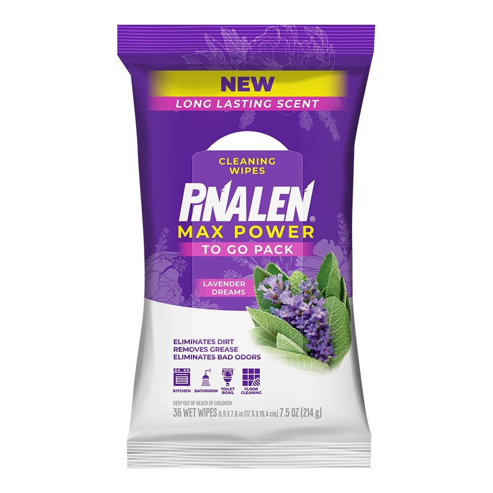 slide 1 of 1, Pinalen Max Power Lavender Dreams To Go Cleaning Wipes Pack, 36 ct