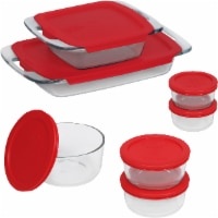 slide 1 of 1, Pyrex Easy Grab Bake 'N Store Set - Red, 14 ct