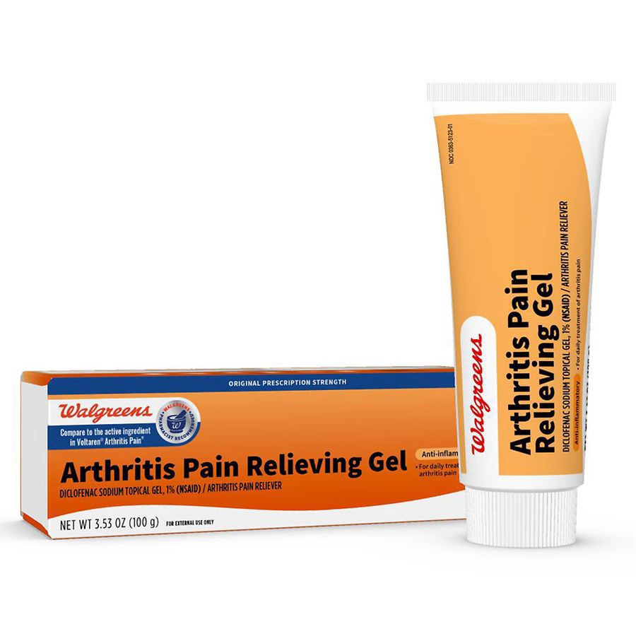 slide 2 of 5, Walgreens Arthritis Pain Relieving Gel, Diclofenac Sodium 1%, 1.76 oz